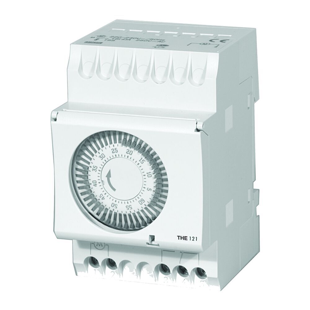 1-Hour 120V Repeat Cycle Electromechanical Surface/DIN Rail Mount Timer, 1.25 Minute Intervals, 16 A, SPDT